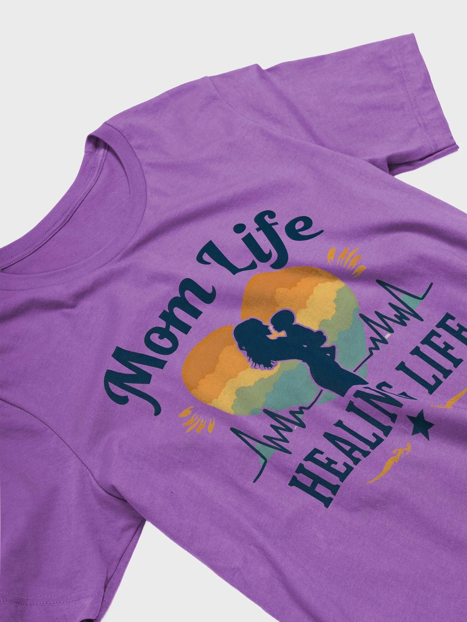 Mom Life Heartbeat Sunset T-Shirt product image (30)