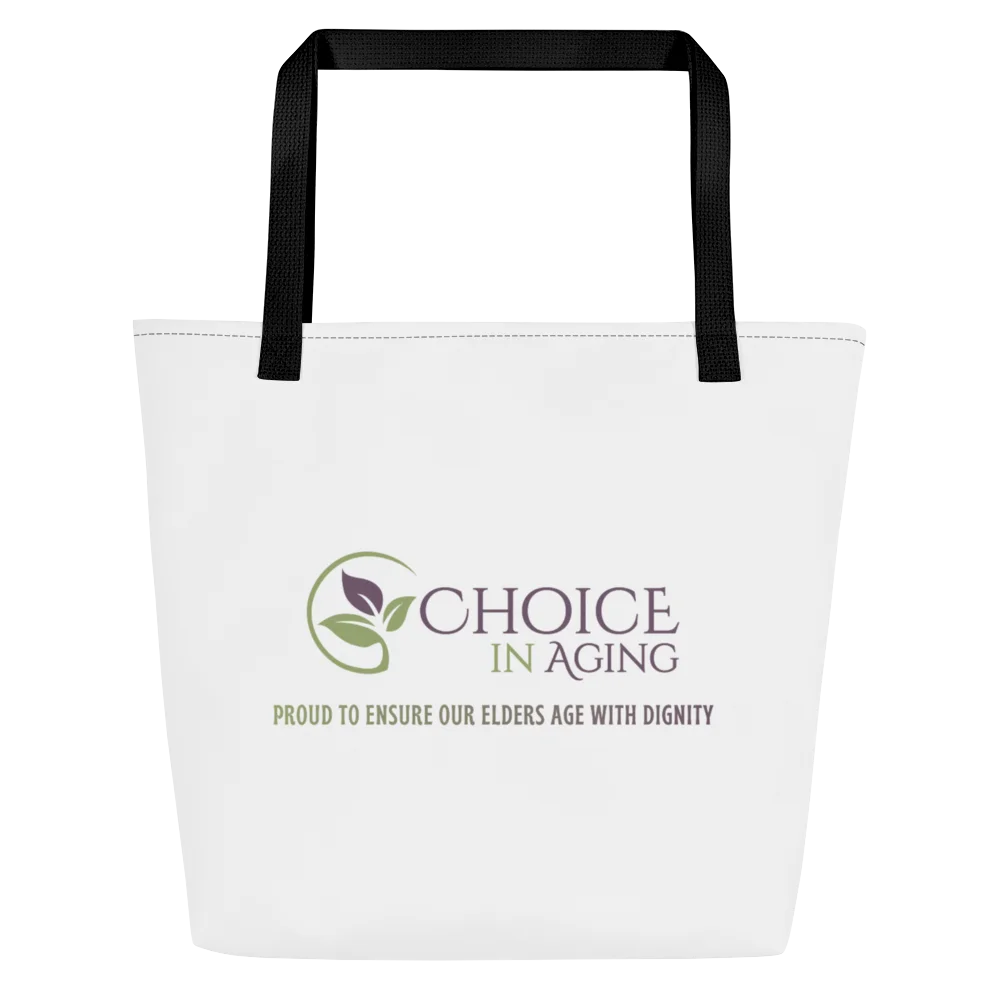 Sublicolor Tote Bag with Pocket - "Aging is Just Another Word for Living" with Logo on Back product image (2)