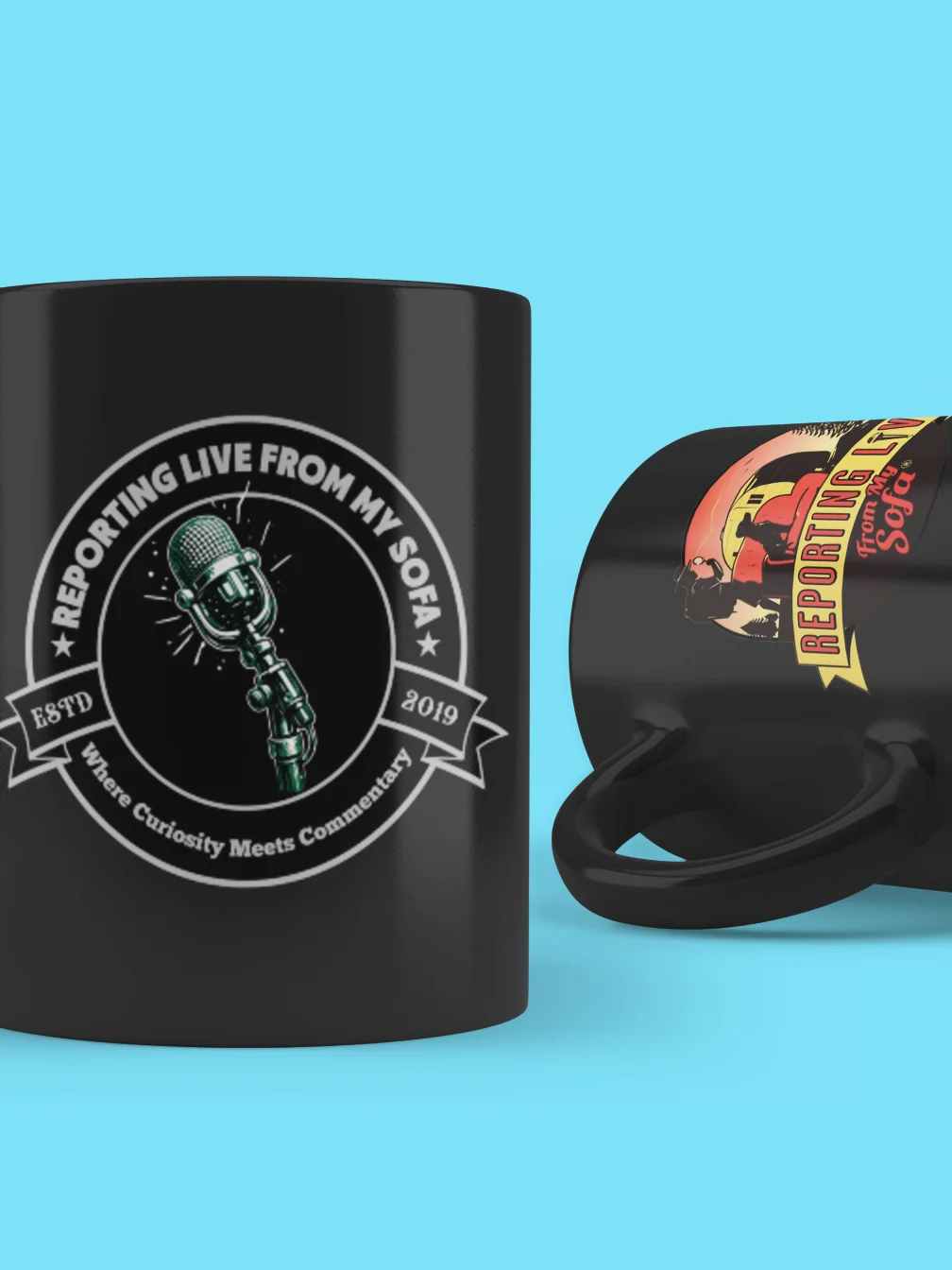 Reporting Live From My Sofa Podcast Microphone Mug product image (18)