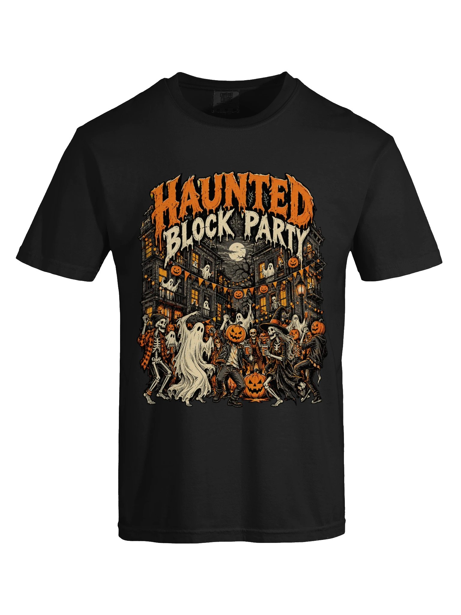 Haunted Block Party — Halloween Ghosts & Skeletons T-Shirt product image (9)