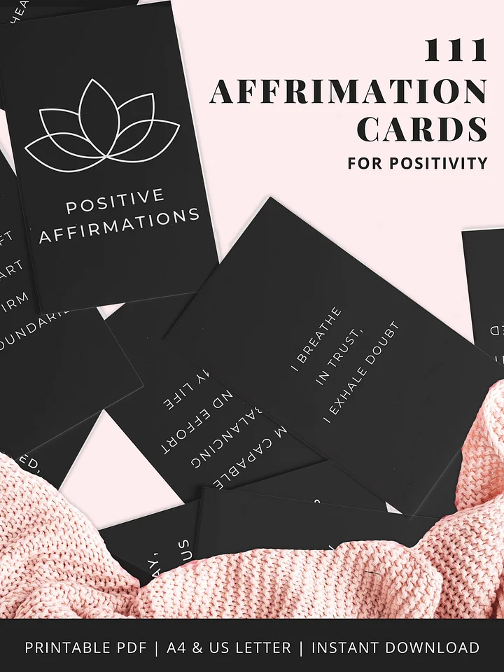111 Affirmation Cards for Positivity Printable Digital Download product image (1)