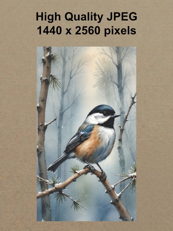 Black-Capped Chickadee Phone Wallpaper product image (2)