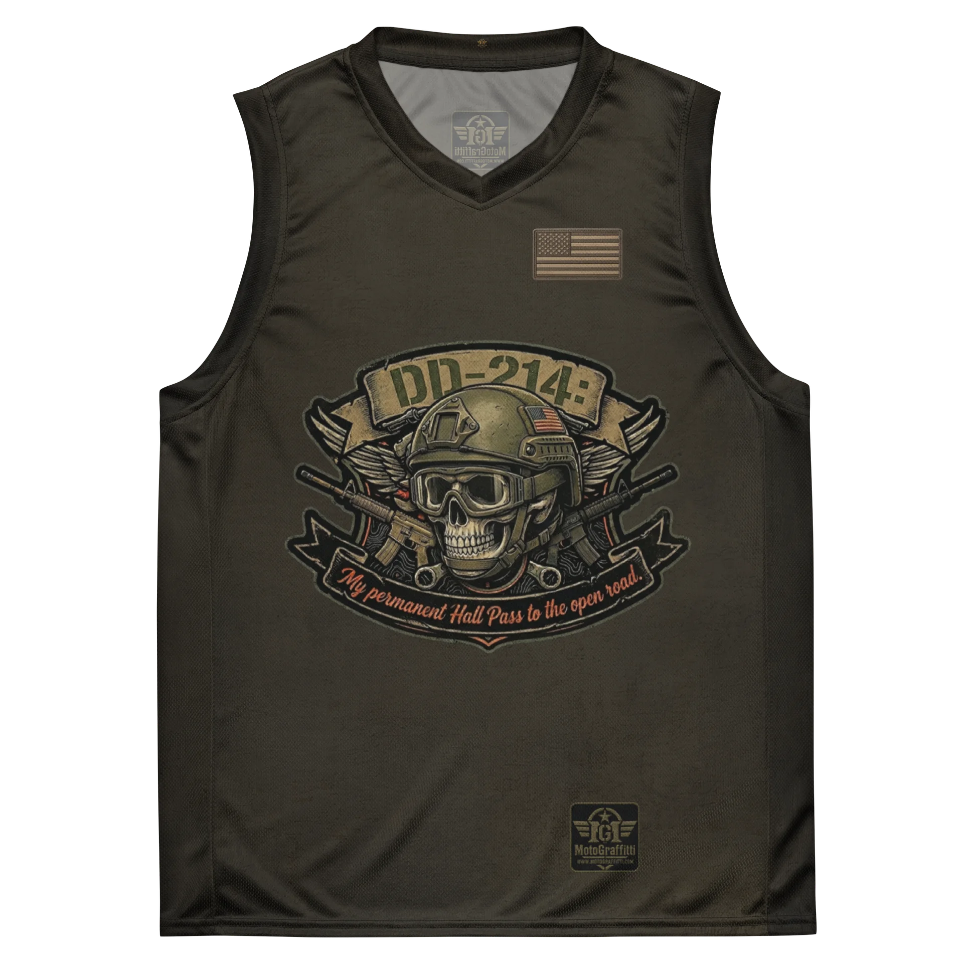 DD214 Black Distressed Sleeveless Riding Tee product image (2)