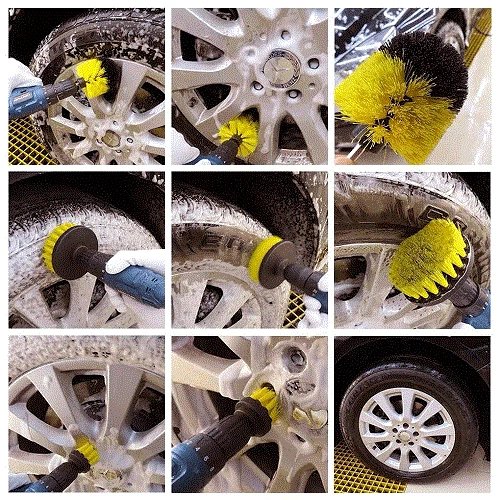 3 Piece Drill Brush Kit Power Scrubber for Tile Grout Shower Tub Wall product image (5)