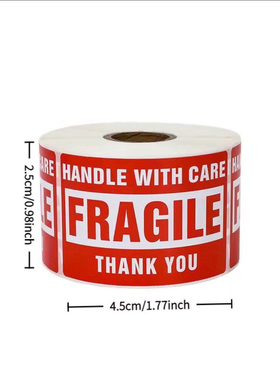 250Paste/Roll Fragile English Warning Label Sticker，Copper Plate Adhesive Anti-Tamper Fragile Item Warning Stickers product image (3)