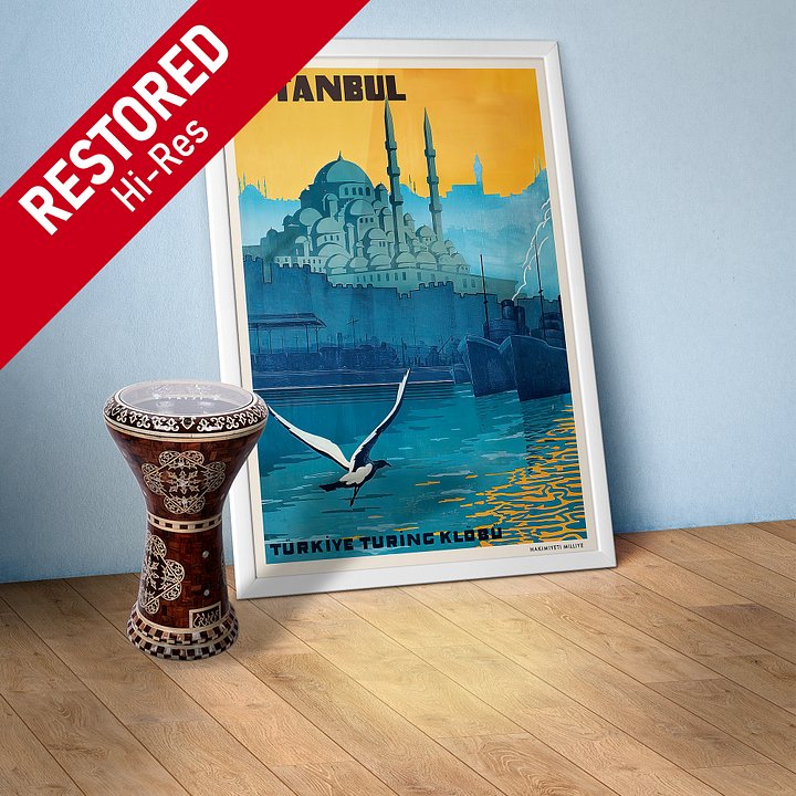 Istanbul, Turkey, 1928 (Türkiye Turing Klöbü) — retro travel poster product image (1)