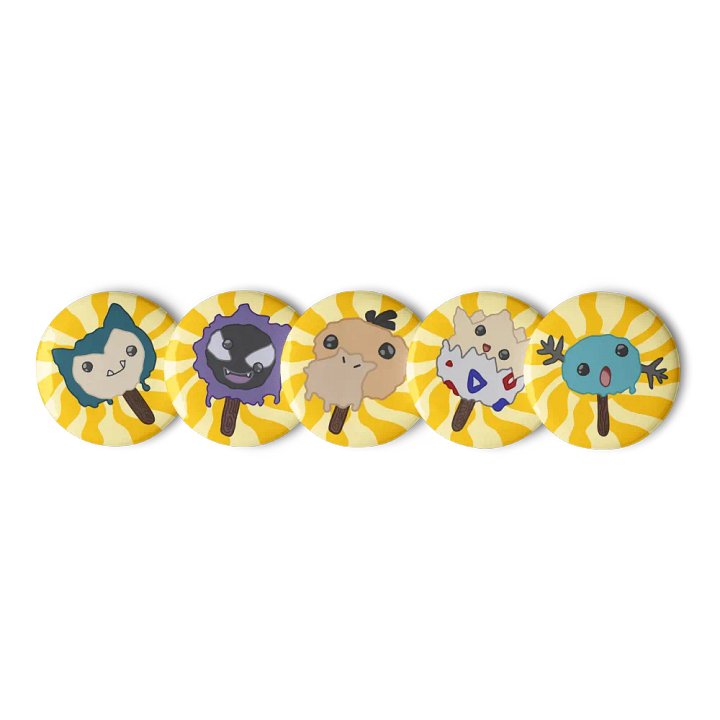 Melty Poké-Ice Cream Bar Pin Buttons Set product image (3)