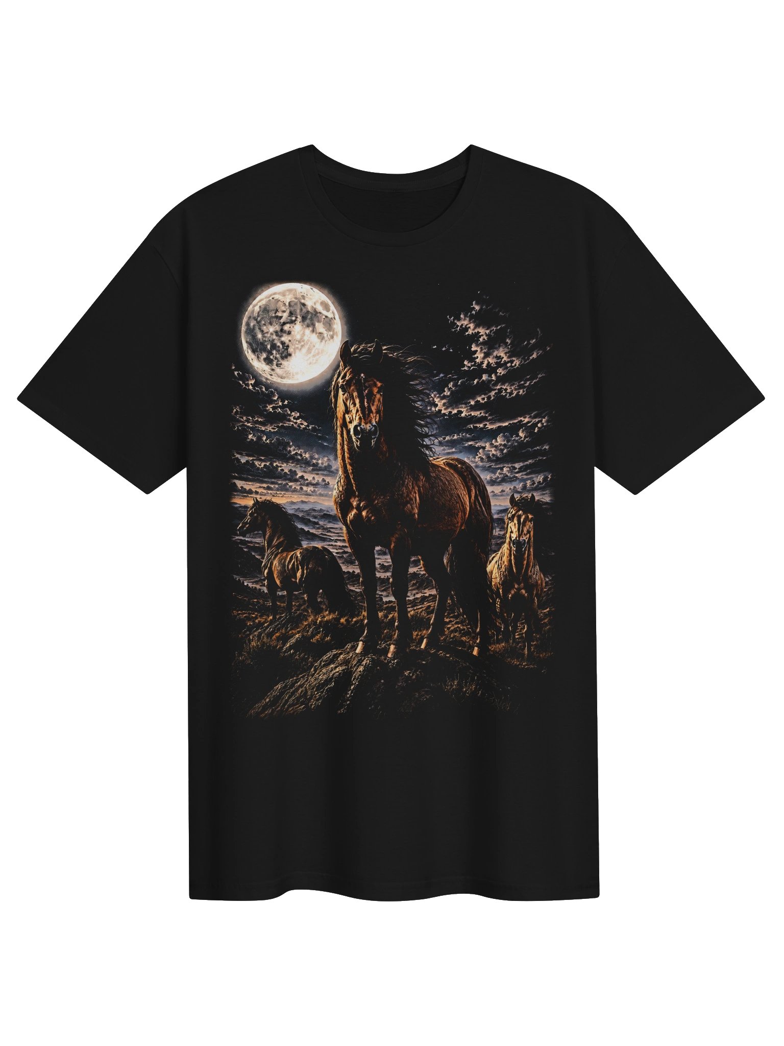Wild Horse Howling Moon Tshirt | Legendary Wildlife Shirt product image (1)