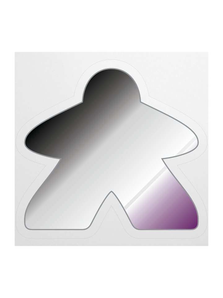 Asexual Pride Gradient Meeple Sticker product image (1)
