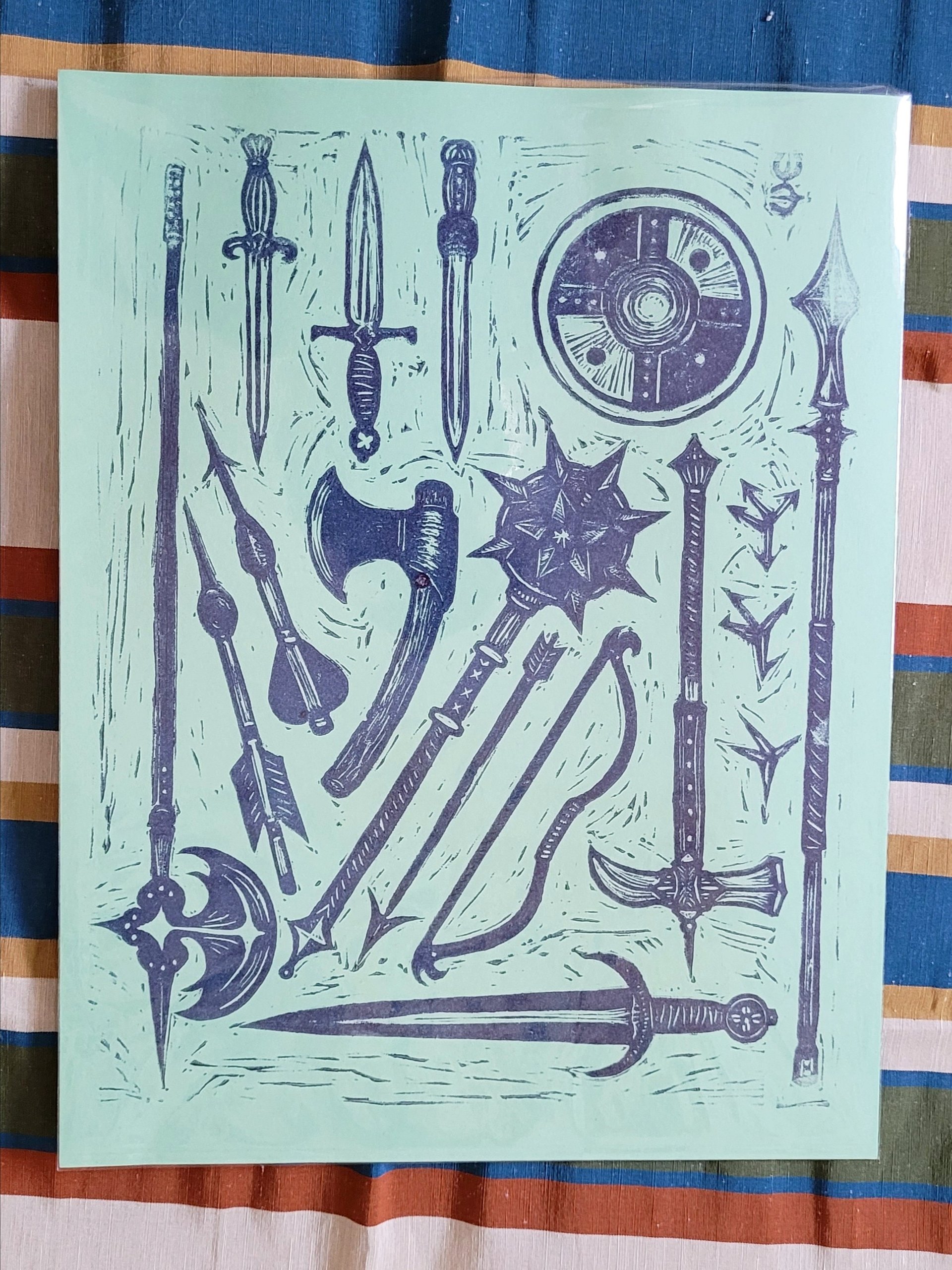 Weaponry Linoleum Cut Print product image (1)