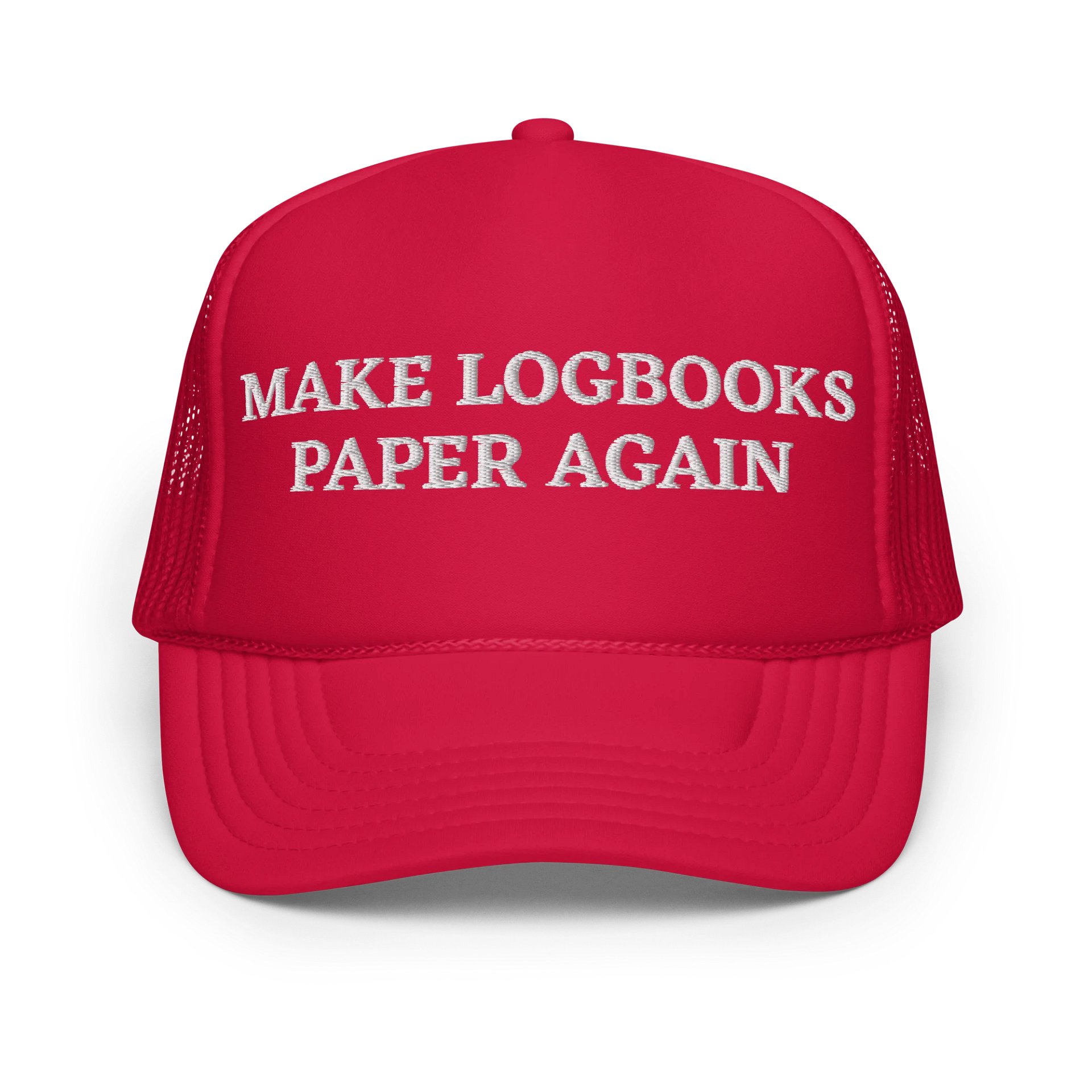 MAKE LOGBOOKS PAPER AGAIN Foam Trucker Hat product image (13)