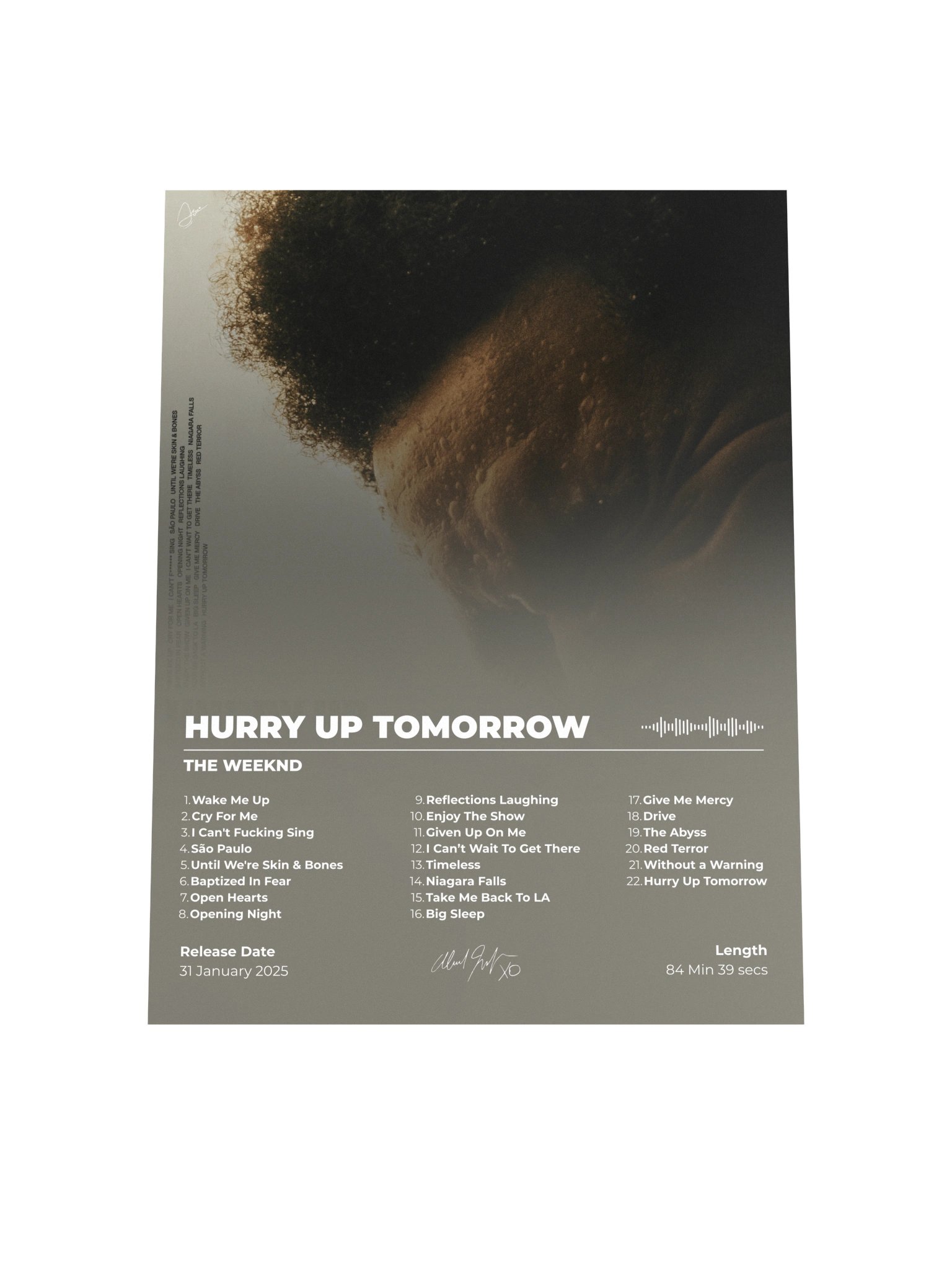 The Weeknd Hurry Up Tomorrow Tracklist Poster product image (7)