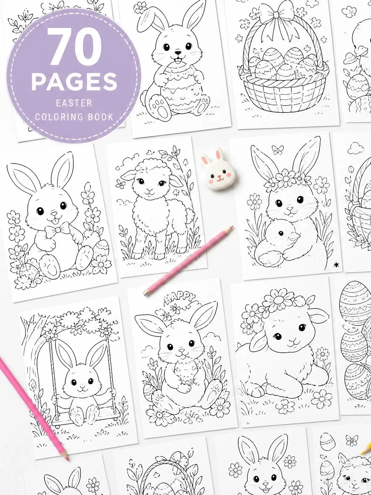 Cute Animals Coloring Pages for Kids product image (1)