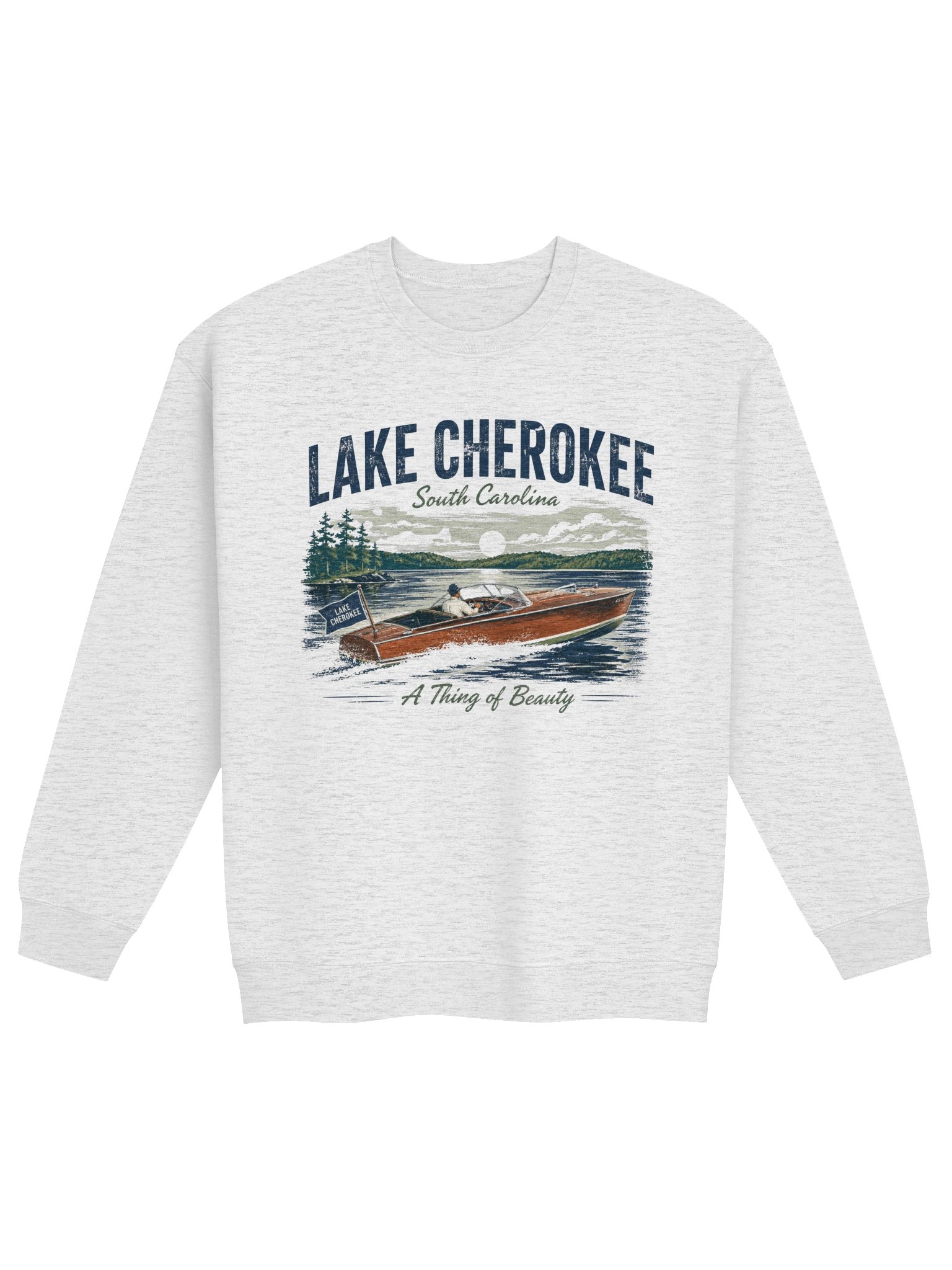 Lake Cherokee Vintage Boat Sweatshirt - front logo product image (1)