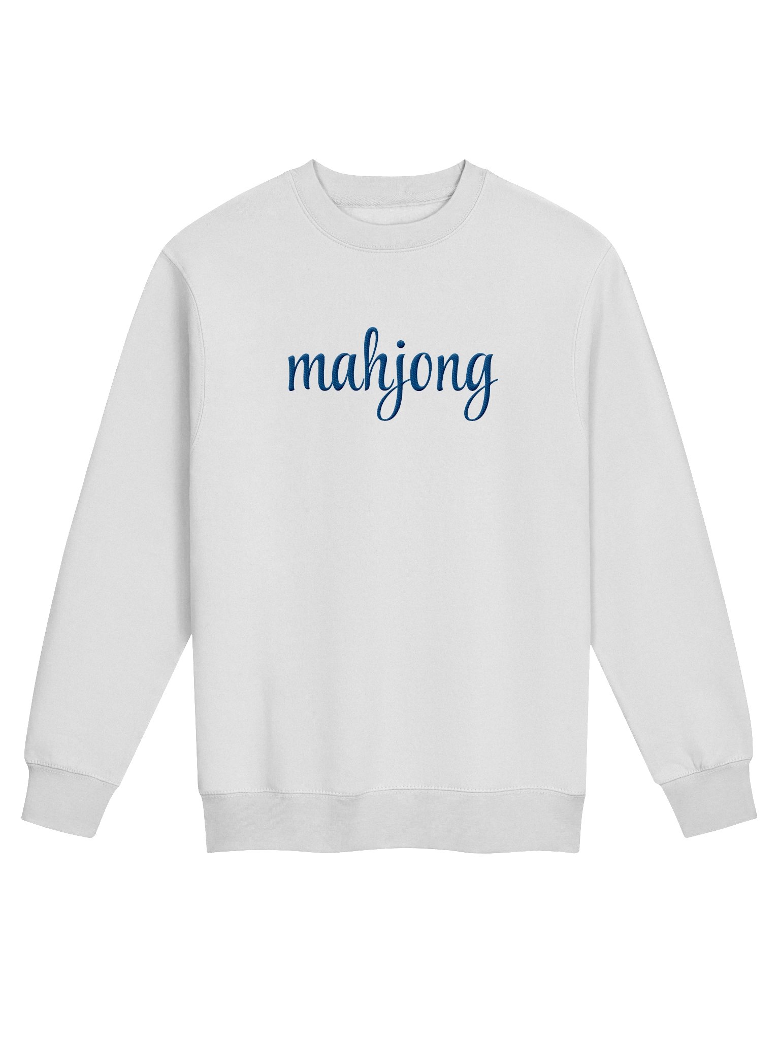 Mahjong Blue Script Embroidered Crewneck product image (1)