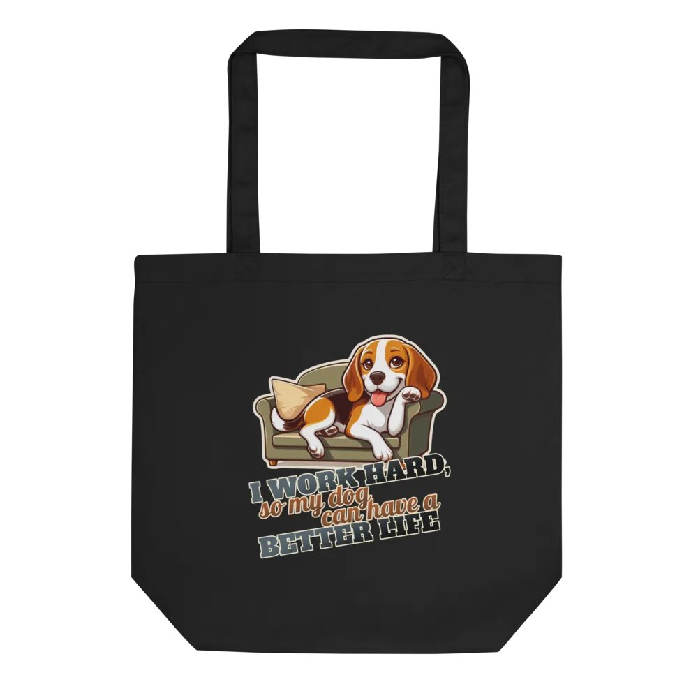 Work Hard - Beagle Sofa Tote Bag product image (1)