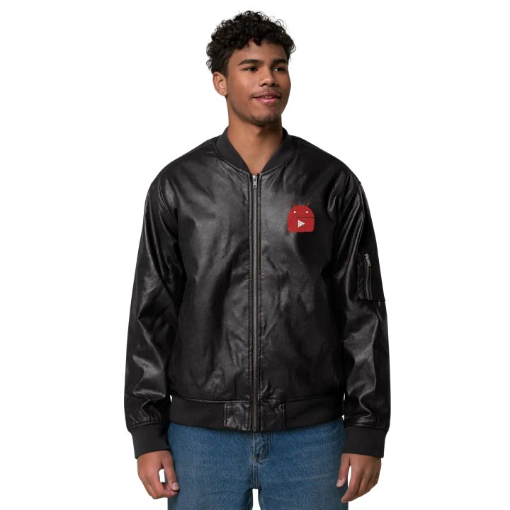 Tech Guy Logo Faux Leather Jacket product image (2)