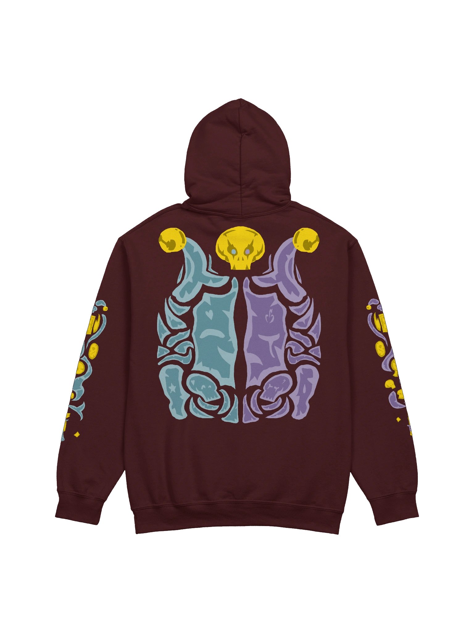 back n front print blingo skull hoodie product image (12)