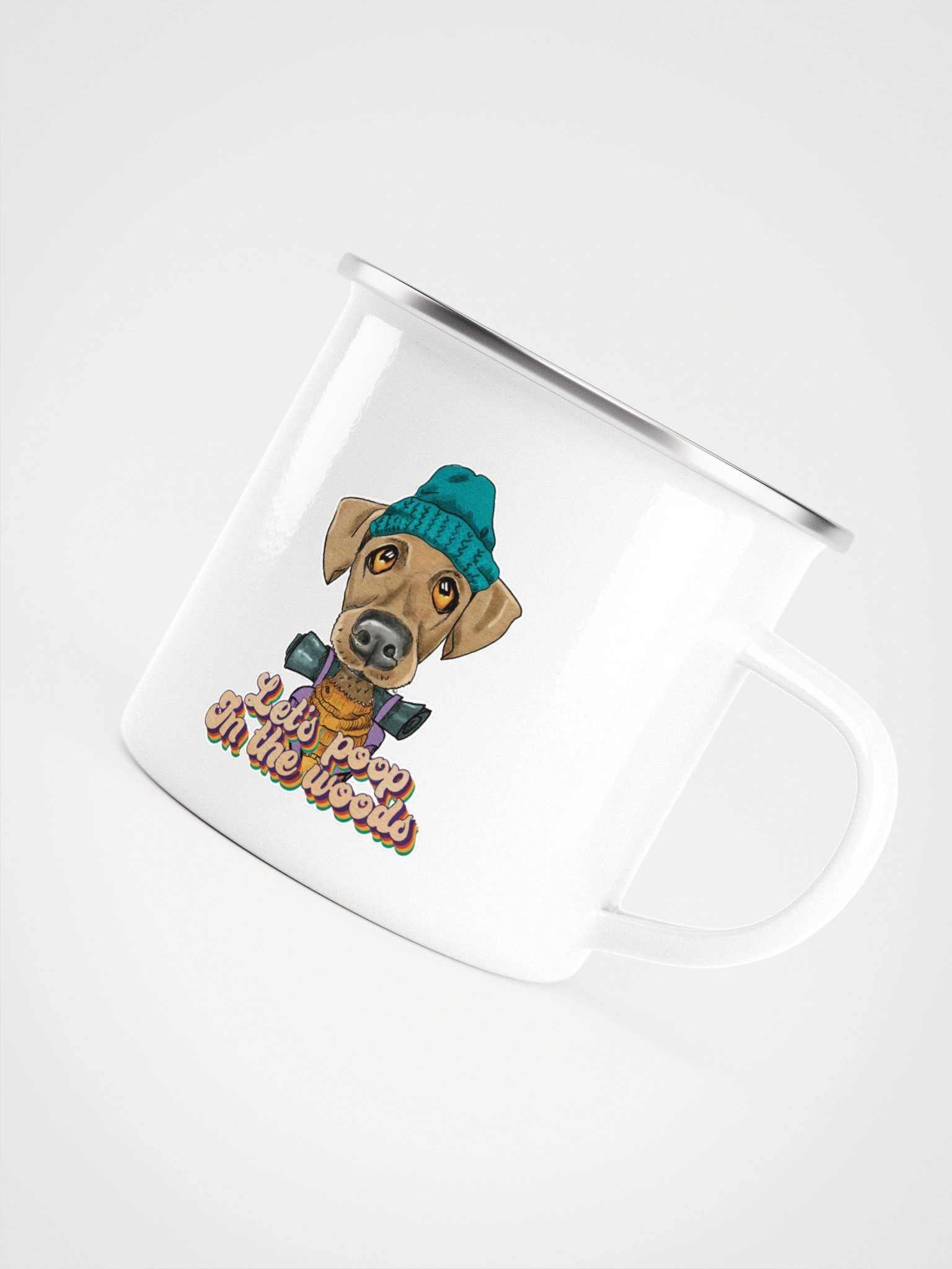 Enamel Camping Mug - Camping Dog - poop on the woods product image (6)