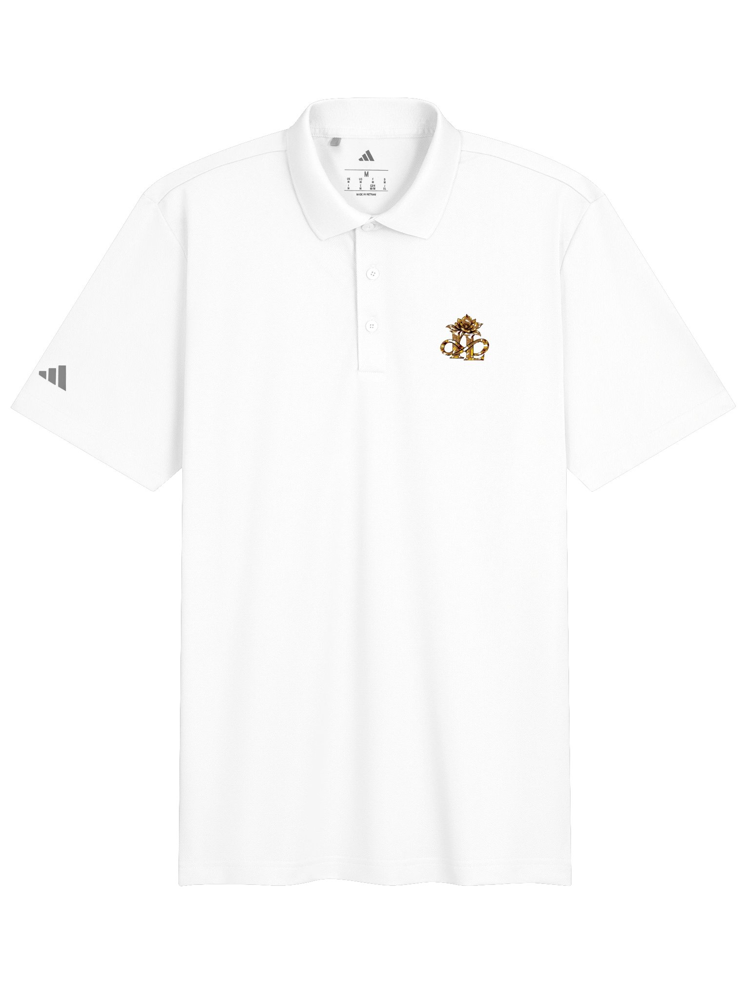 Lowkey Luxe_SSS Signature White Adidas Polo Shirt product image (1)
