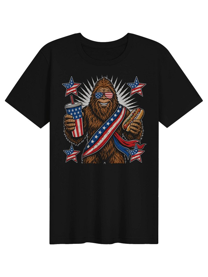 Patriotic Bigfoot Hot Dog & Drink Tee product image (3)