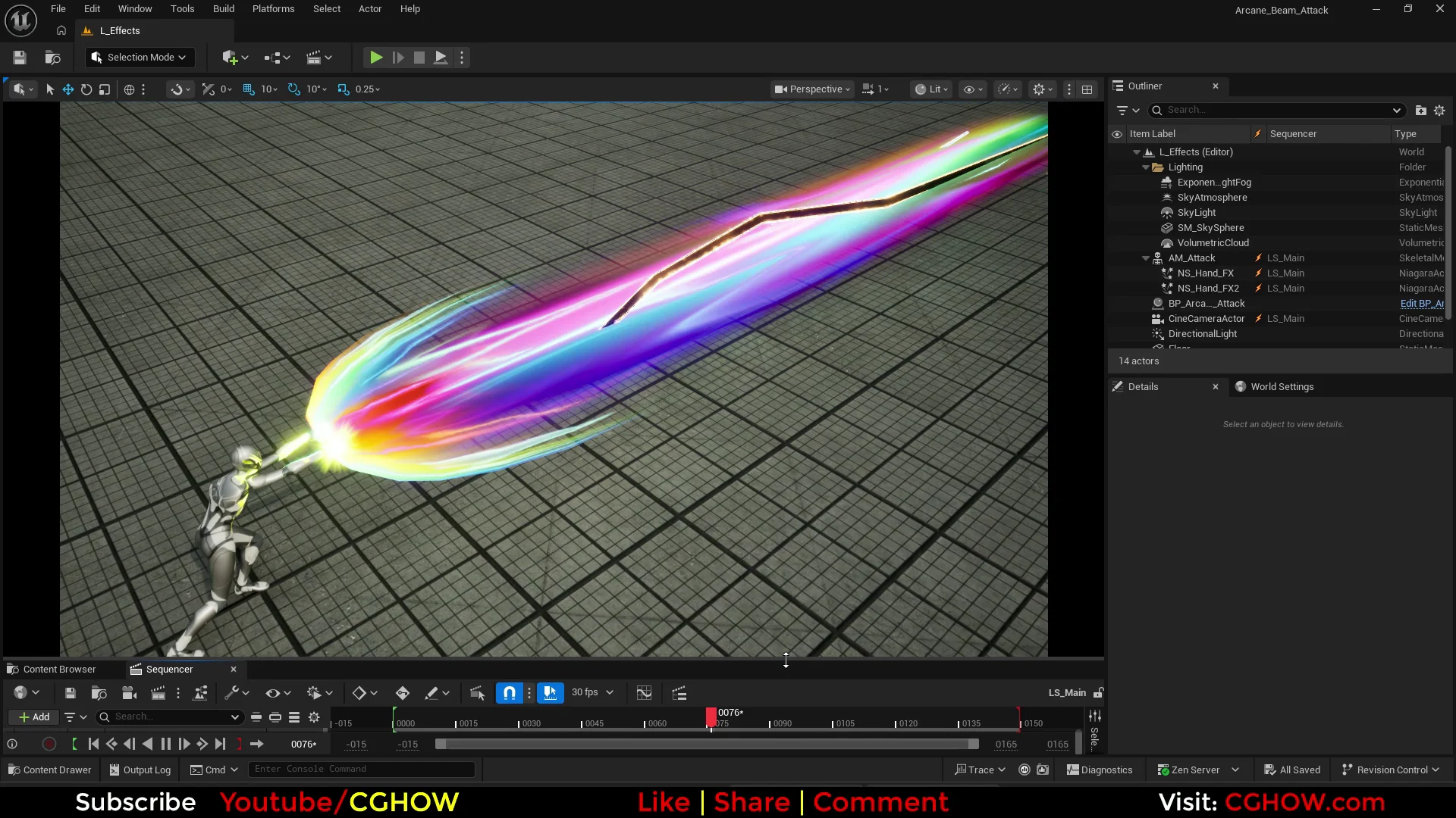 Arcane Beam Attack in Unreal Engine 5 Niagara product image (1)