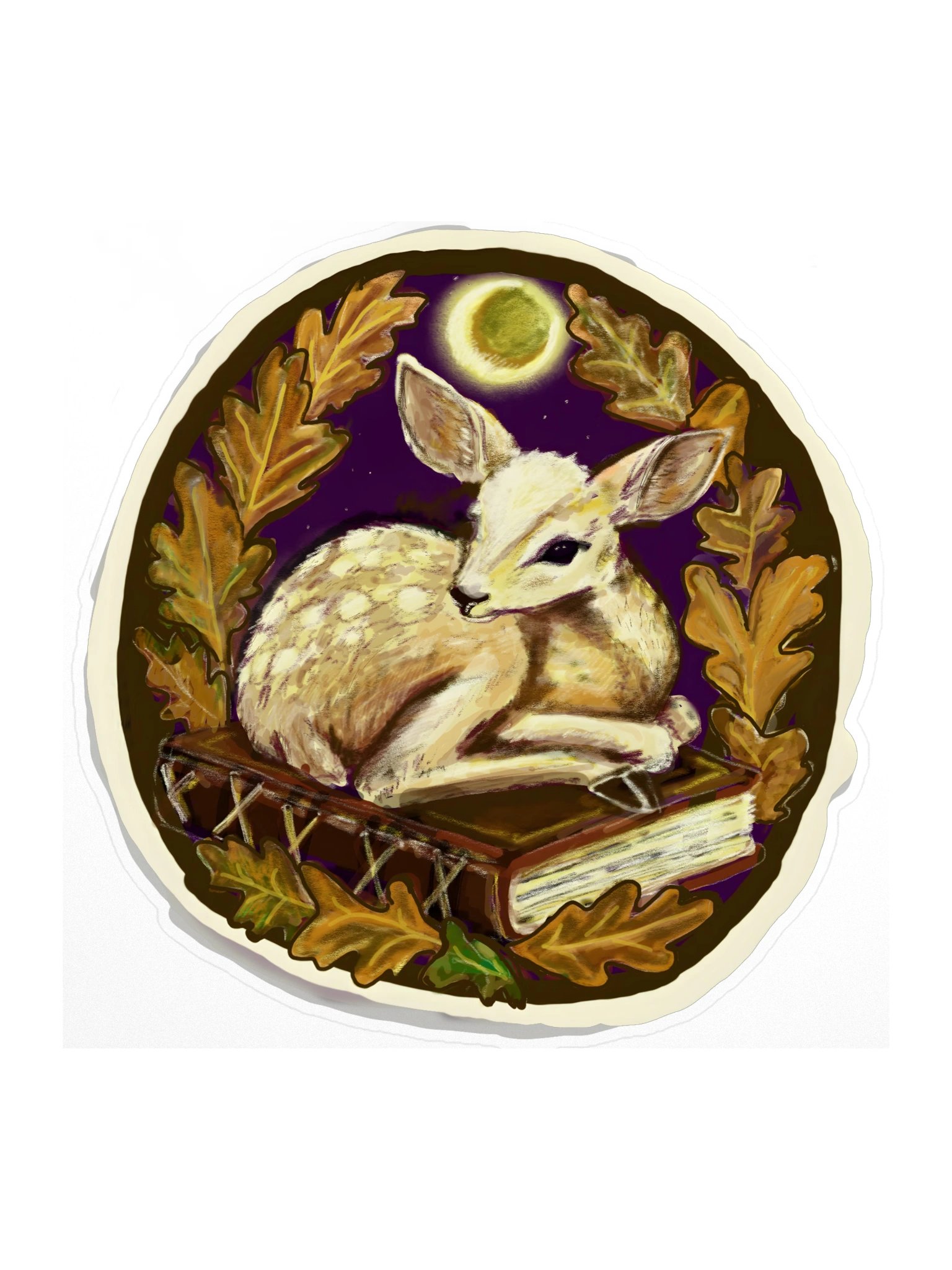 Autumn Fawn Moon Sticker product image (1)