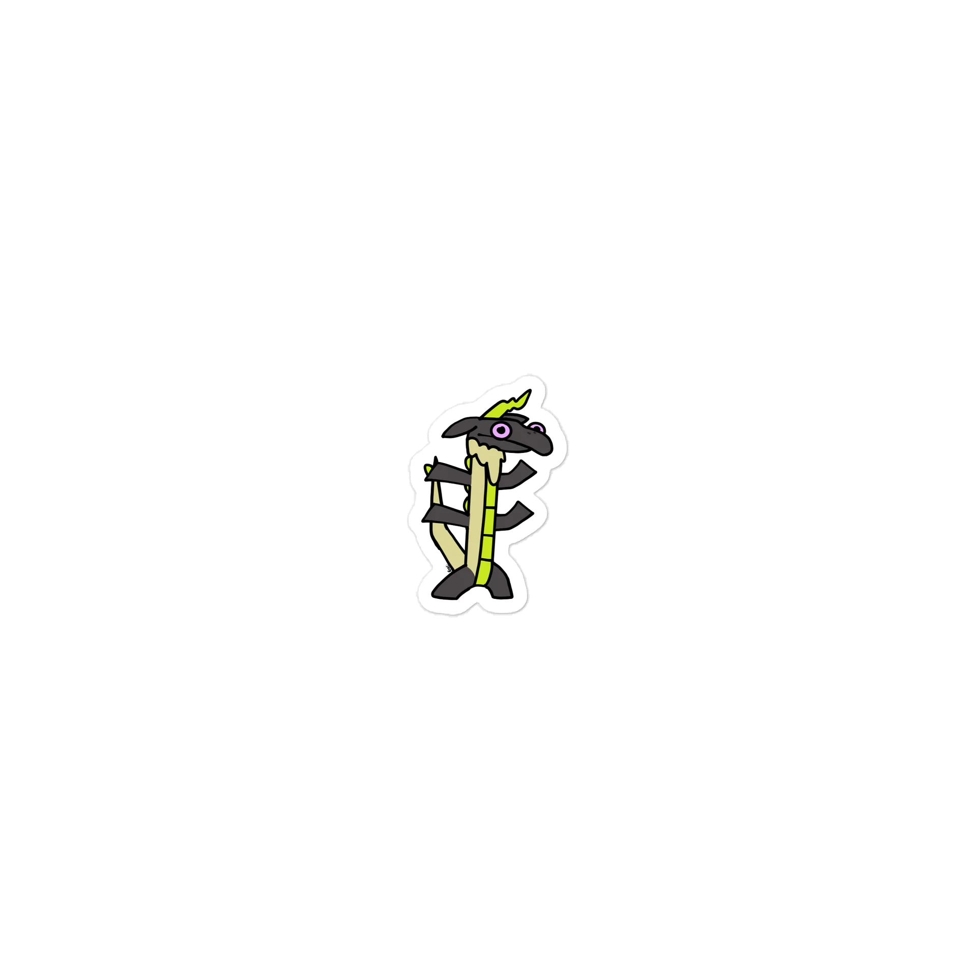 Dancing Yellow Drangon Vinyl Sticker product image (1)