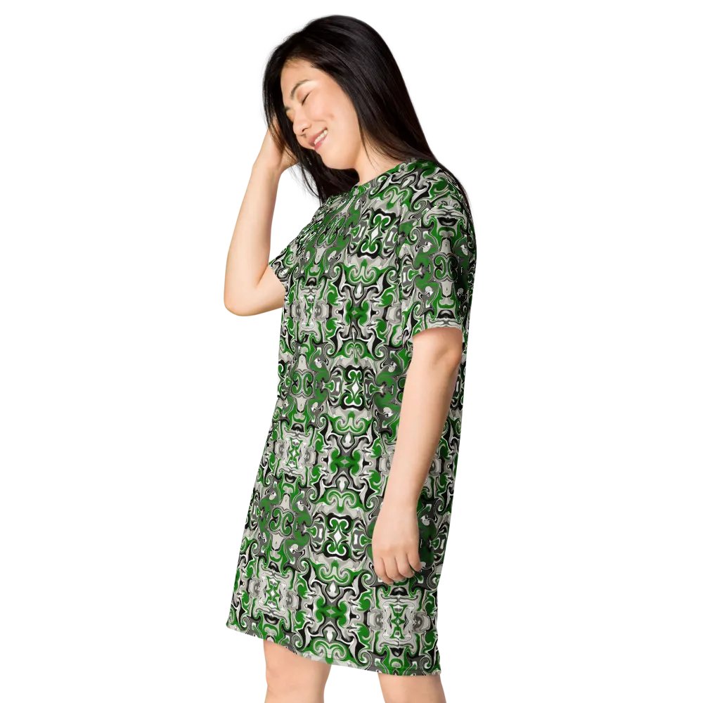 Green Baroque T-Shirt Dress product image (12)