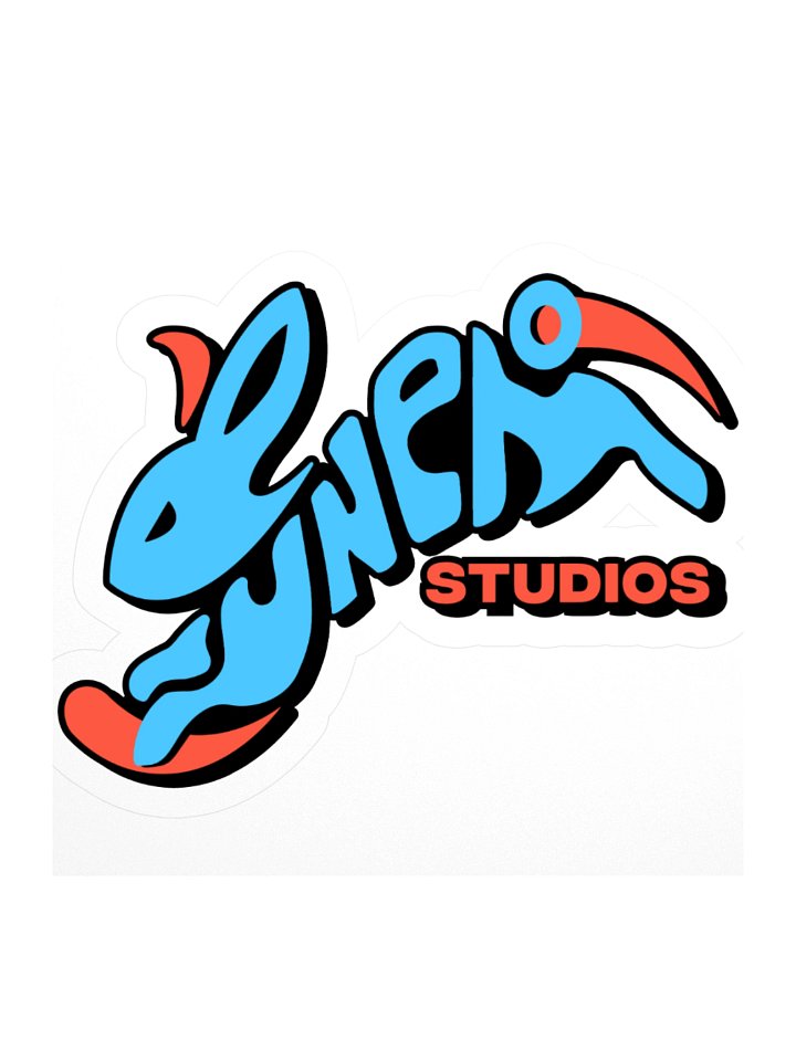Kuneho Studios - Cartoon Clash Rabbit Logo Sticker product image (1)