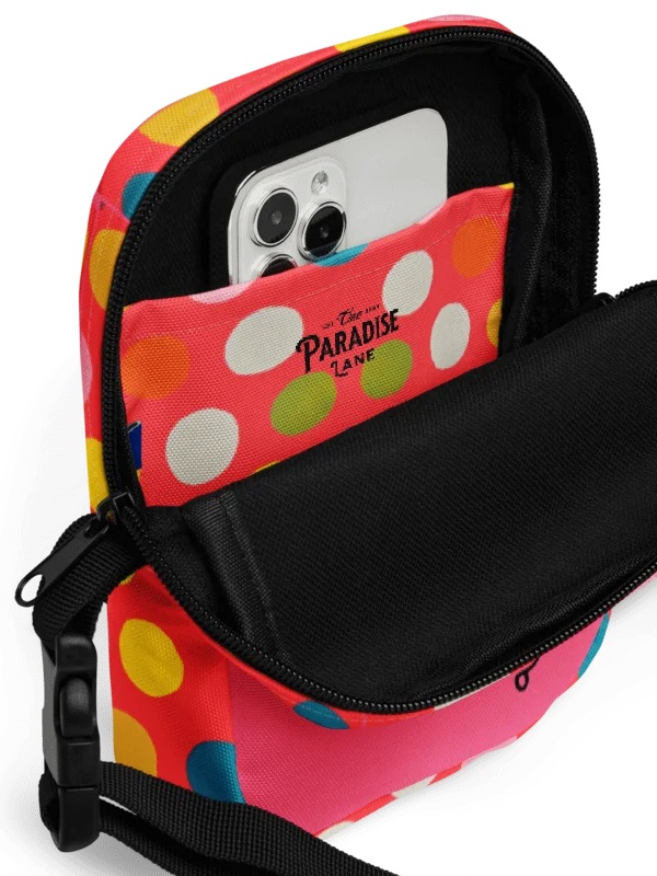 "Life is Beautiful" Bright Polka Dot Crossbody Bag product image (2)