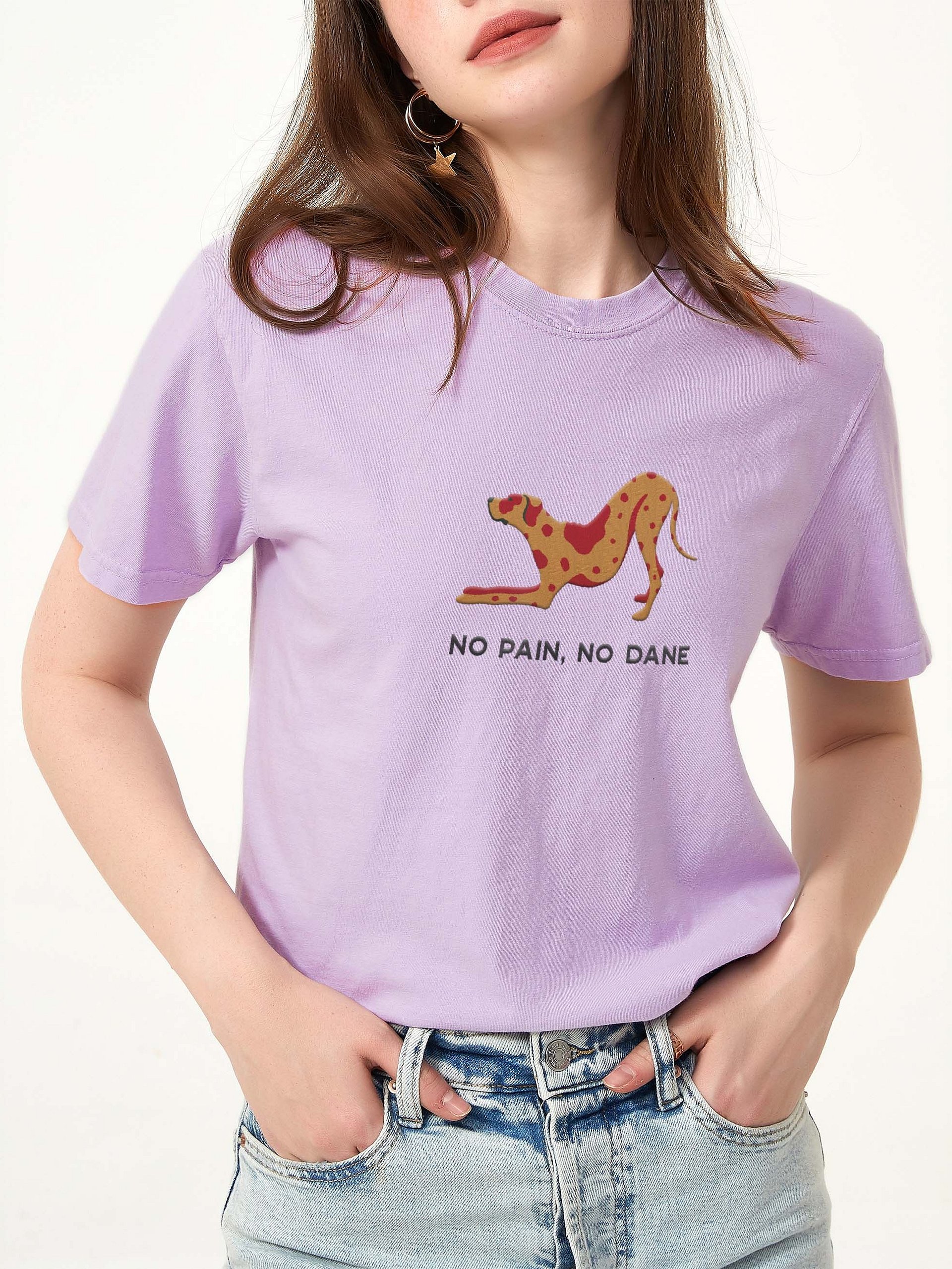 No Pain, No Dane T-Shirt(Embroidered) of a Great Dane(Chocolate Merle) product image (2)