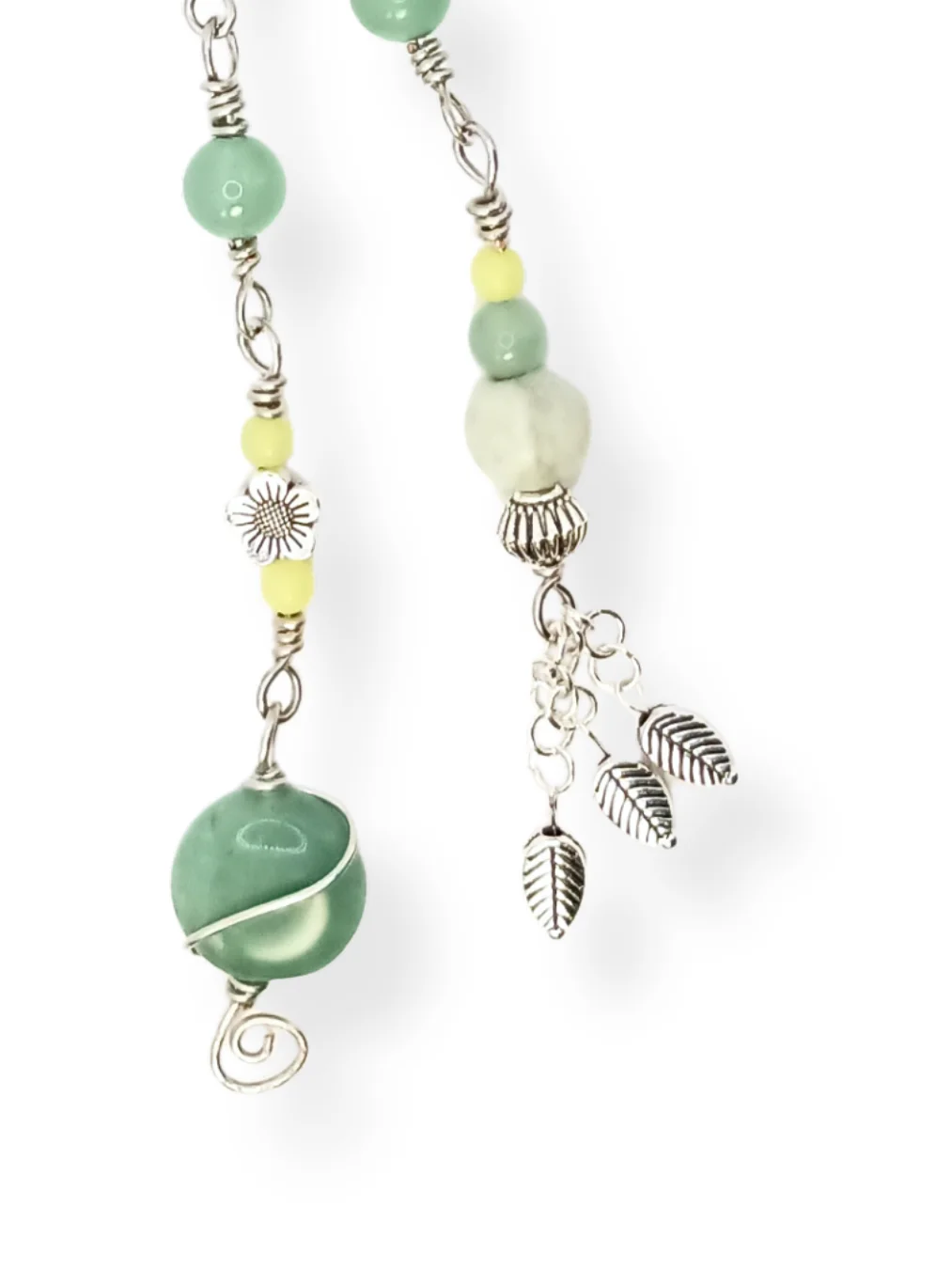 Abundance & Awakening Purse Charm | Lemon Jade, Green Aventurine, Silver-Tone | "Sunny Spring" product image (1)