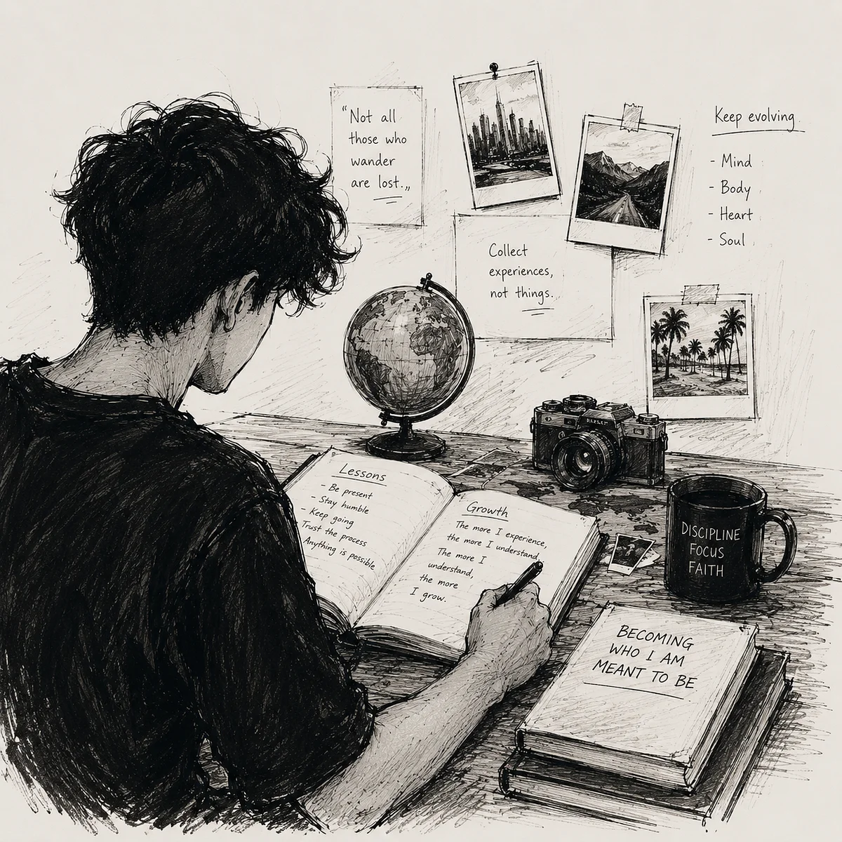 Illustration representing reflection and personal growth