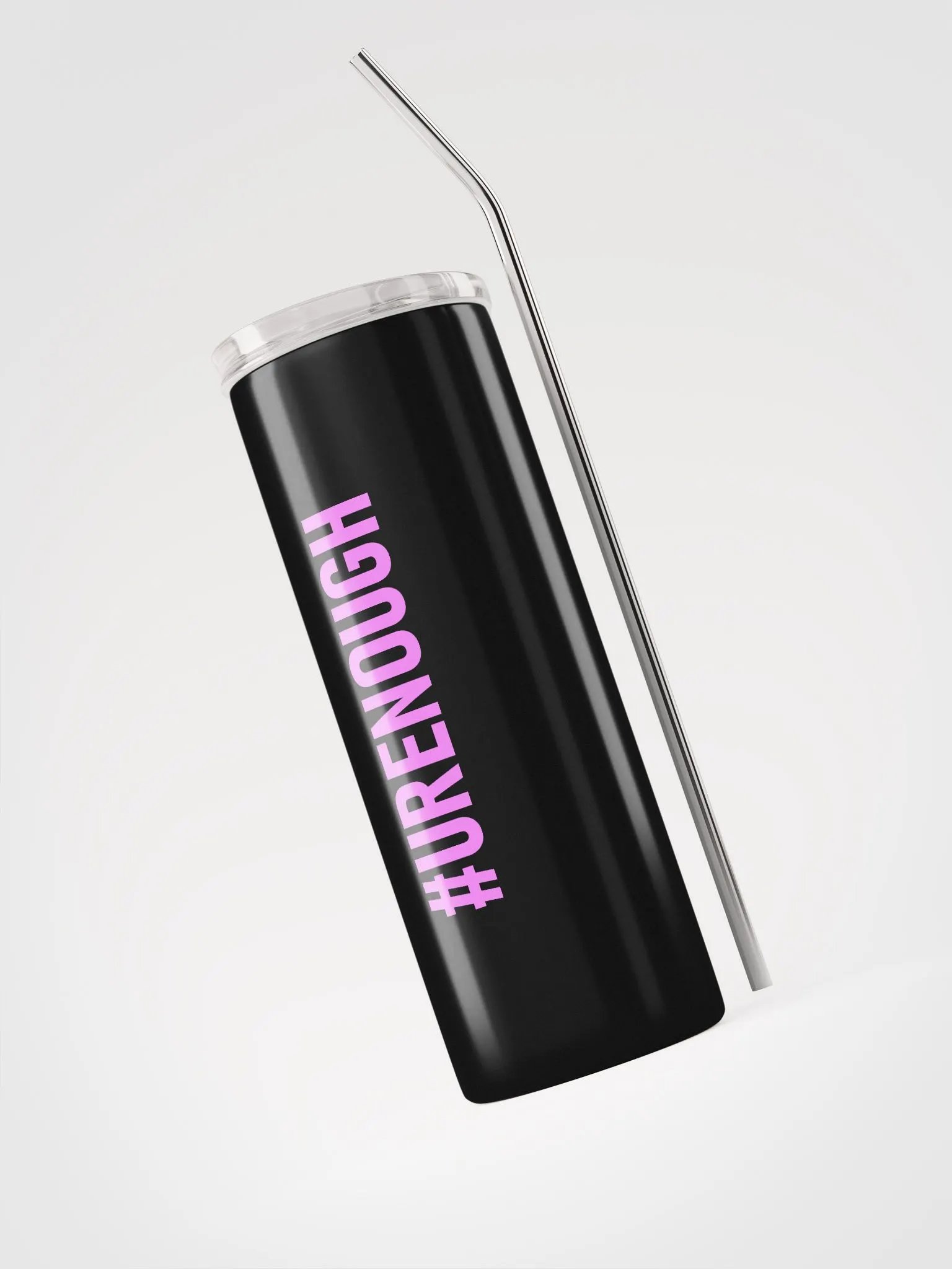20 oz #URENOUGH - High Grade Travel Tumbler with Straw - pink product image (3)