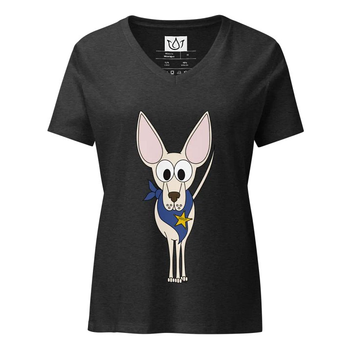 Sheriff Tripod Pup Women's Relaxed V-Neck Tee product image (2)