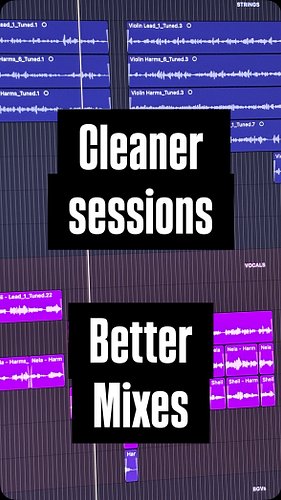 Stop over complicating your sessions. Tidy sessions with thoughtful arrangement is the key to making the mixing process smoot...