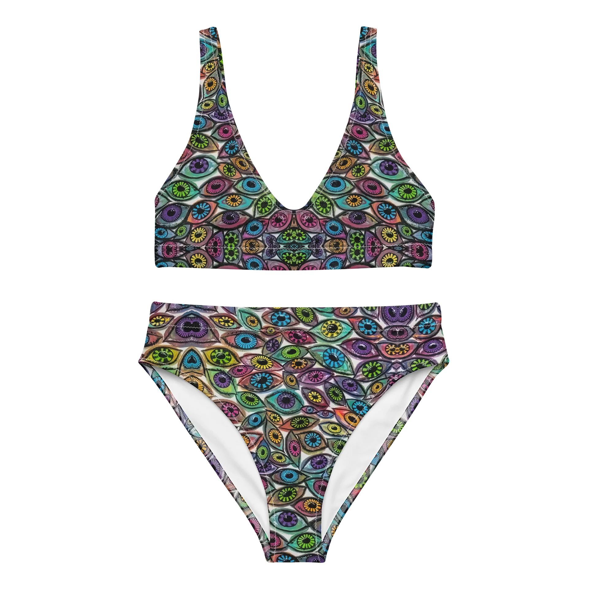 Psychedelic Eyes Recycled High Waisted Bikini Set | Eye See You Too product image (1)