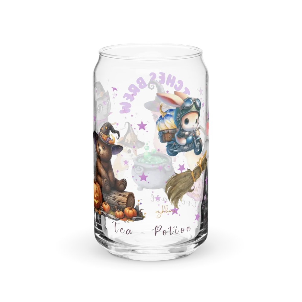 Witches Brew Coven: The Enchanted Gathering Glass Can Tumbler | 16oz | Optional Bamboo Lid & Straw product image (11)