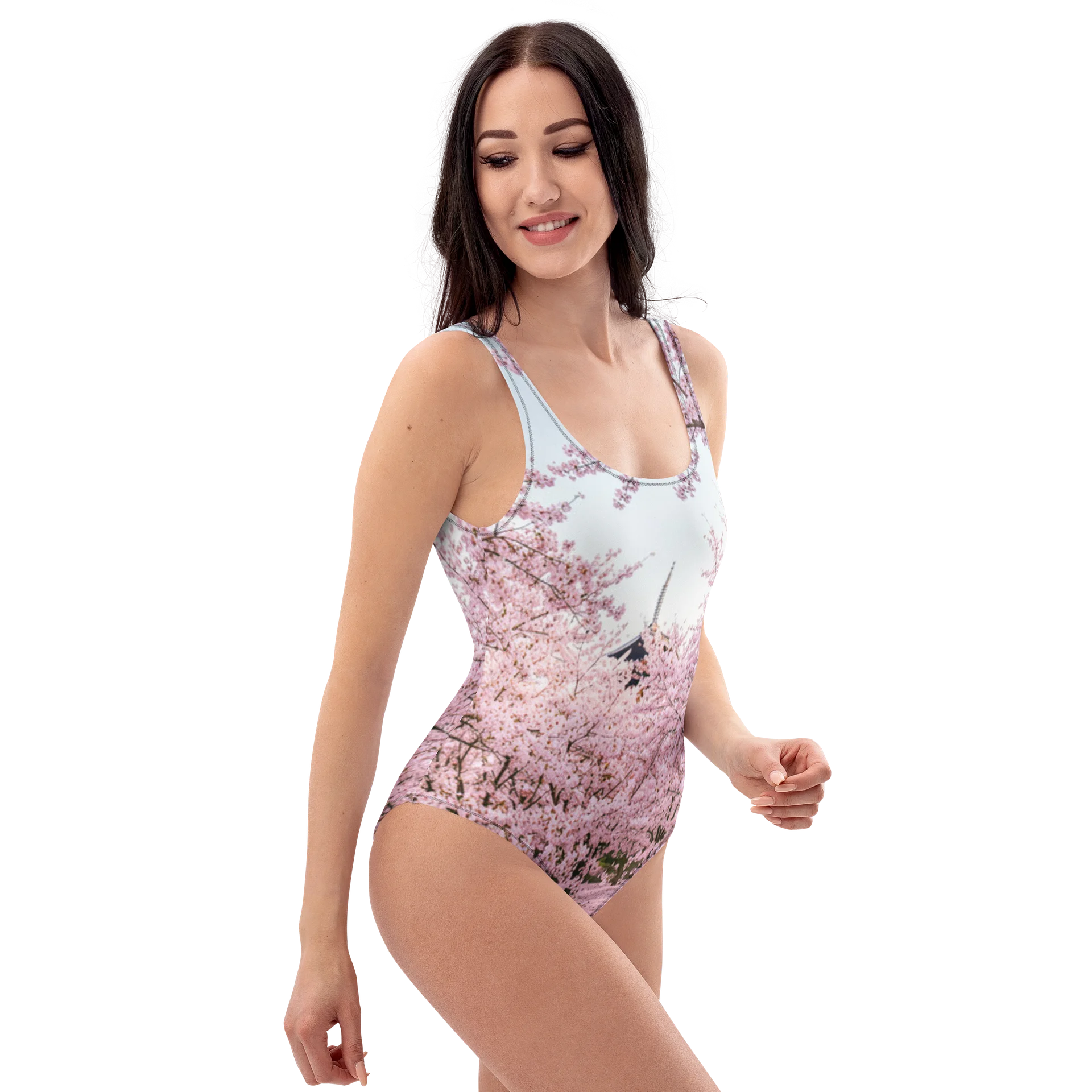 Cherry Blossom One-Piece Swimsuit | Japanese Sakura Bathing Suit product image (4)
