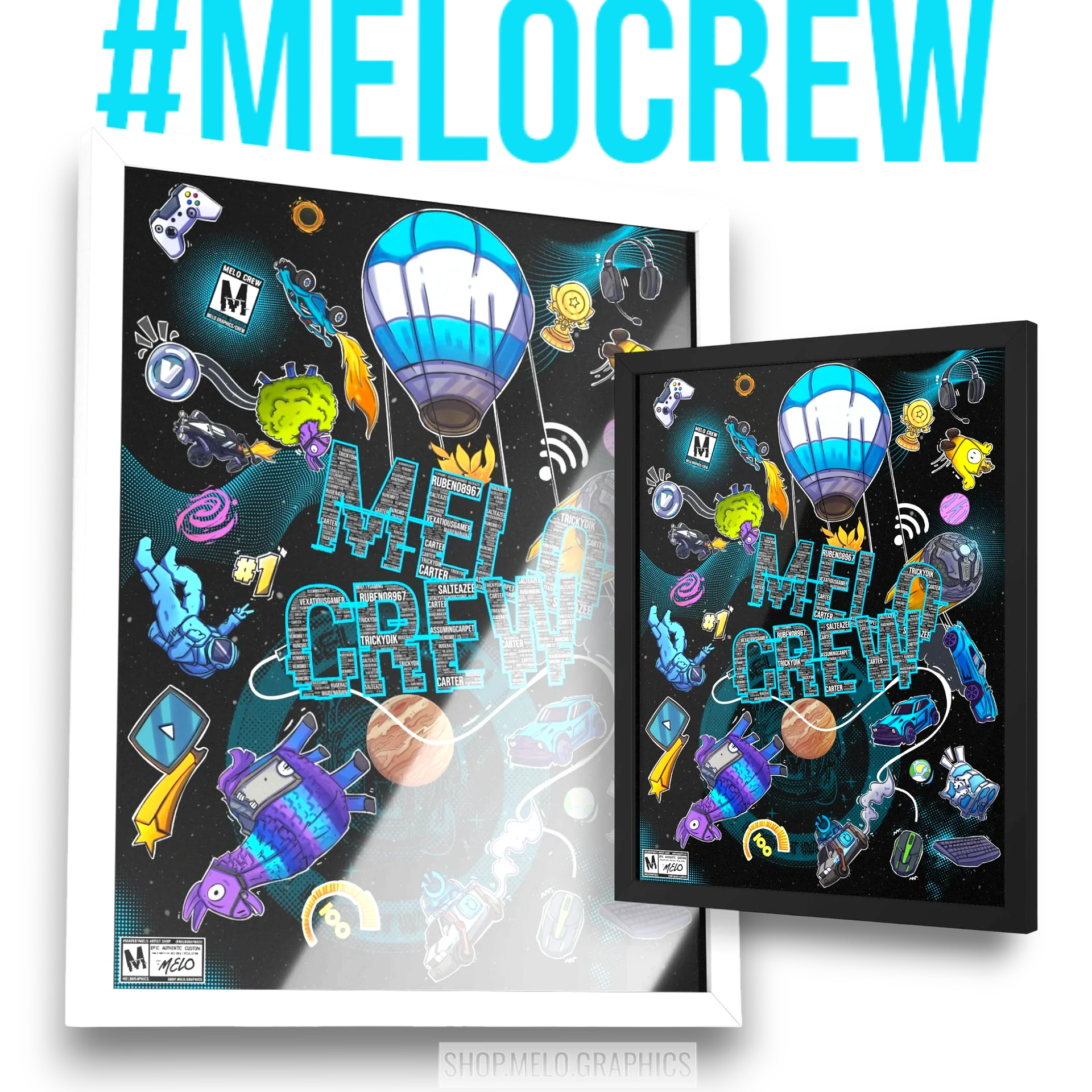 #MELOtober 2024 Personalized MELO CREW Chaos - Framed Poster | #MadeByMELO product image (1)