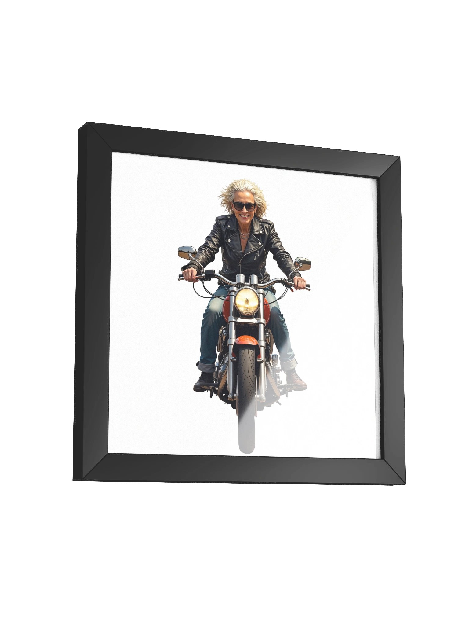Ageless Rebellion: Woman on 'FARNAVA' Cruiser Art Print product image (22)