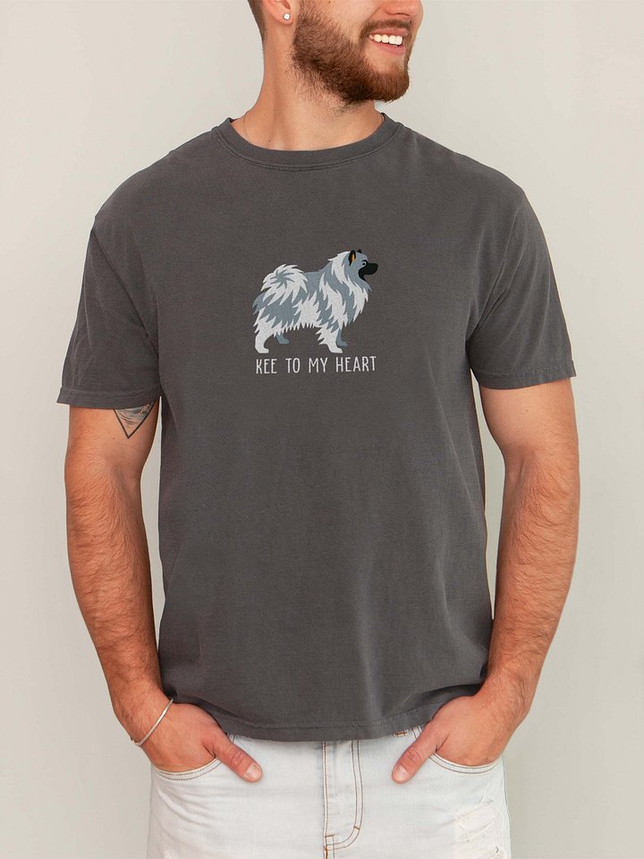 Kee to My Heart T-Shirt(Embroidered) of a Keeshond(Blue) product image (1)