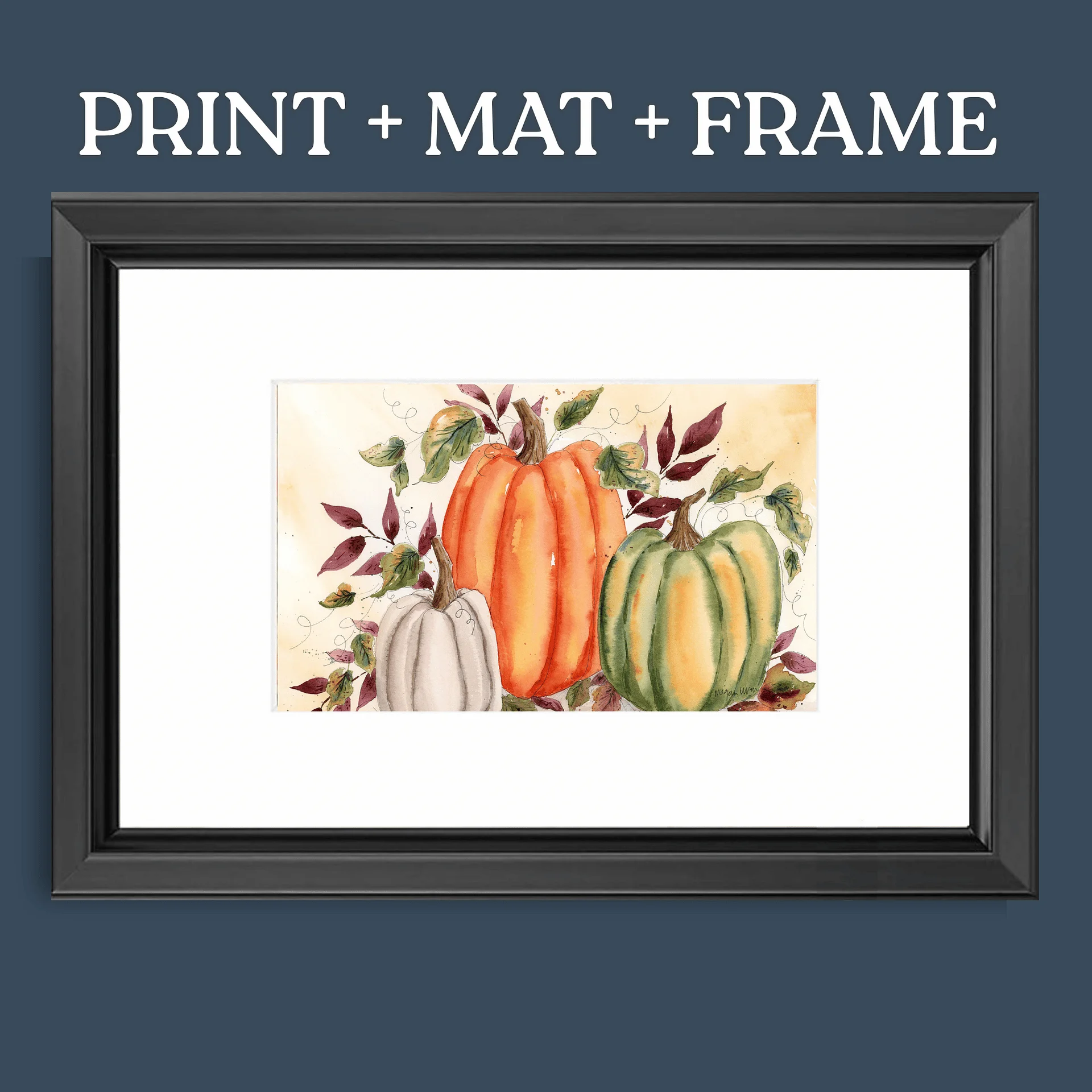 Fall Pumpkin Watercolor Print - Autumn Gathering product image (12)