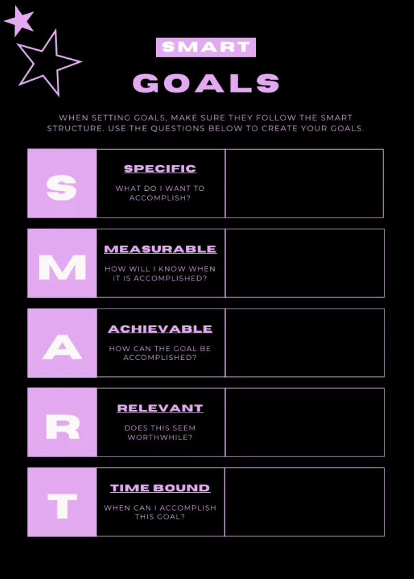Smart Goal Planner Worksheet - Lavender Wish product image (1)