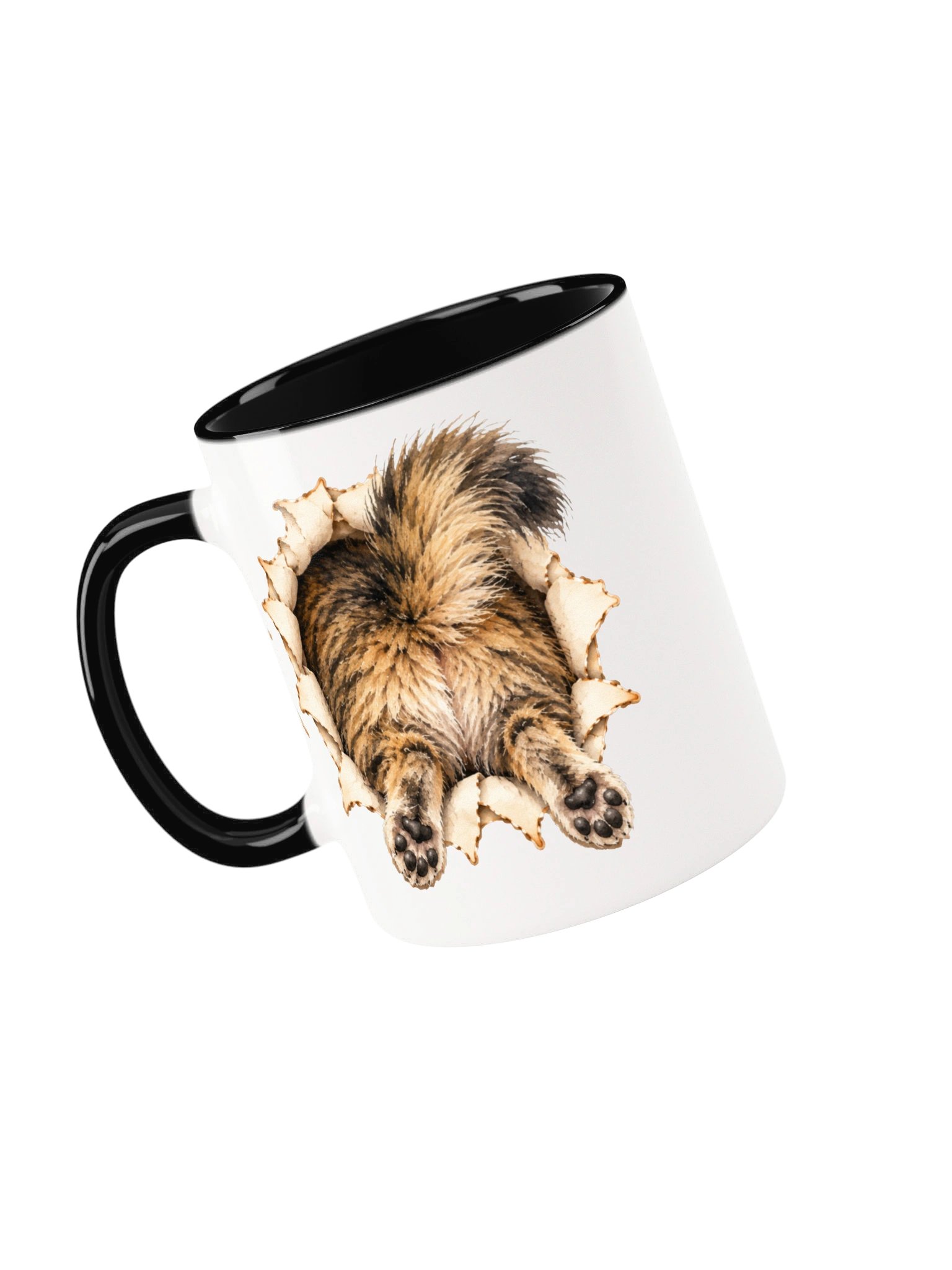 Peekaboo Fluffy Tabby Cat Front and Back Mug product image (3)