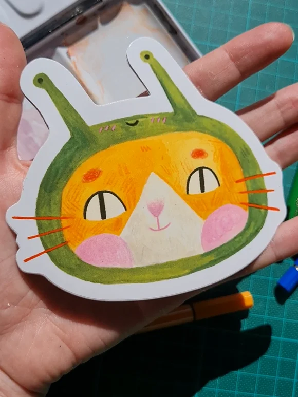 Cat Snail Costume Vinyl Sticker product image (1)