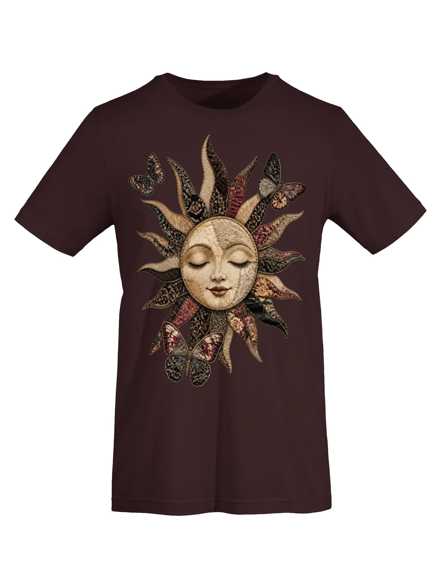 Moody Celestial Tee, Faux Patchwork Sun and Butterfly product image (6)