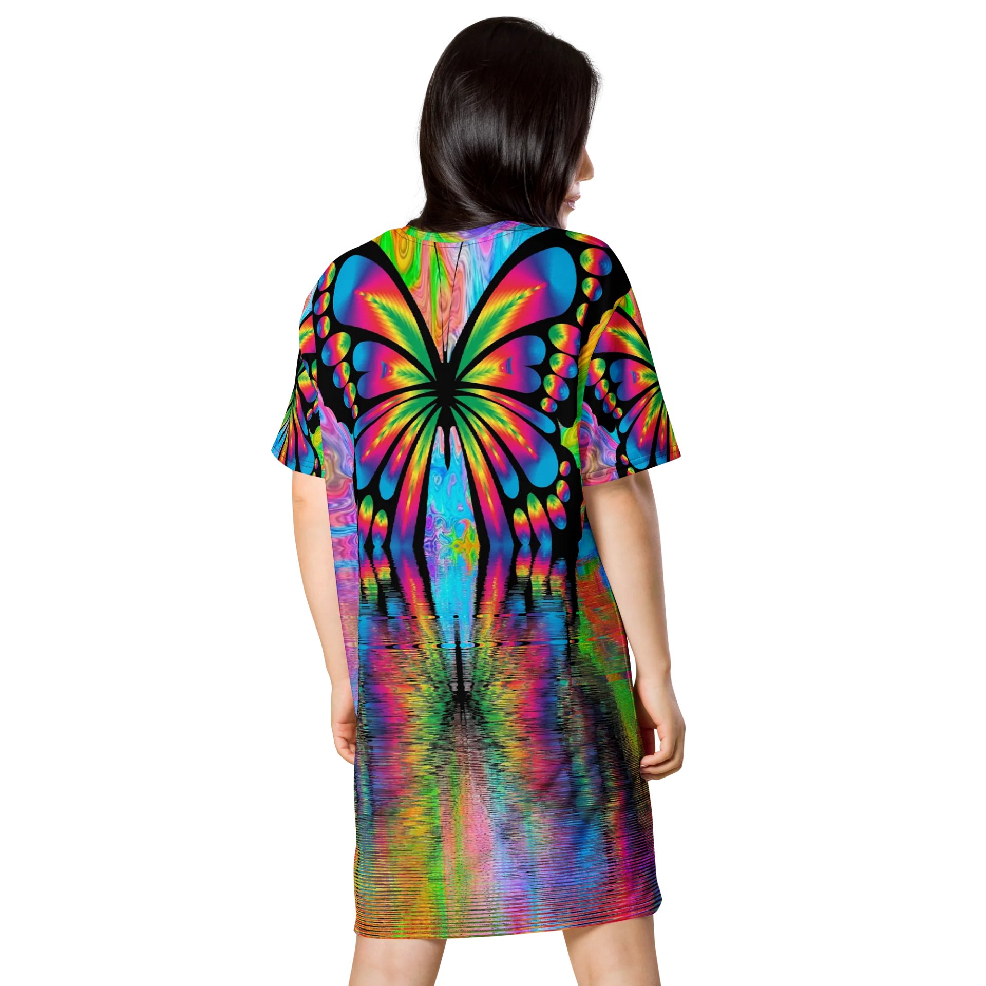 'Butterflies' All-Over T-Shirt Dress product image (2)