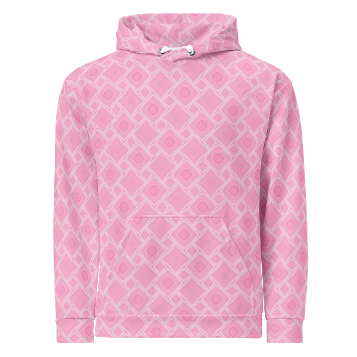 Blush Lattice Glow – Soft Pink Geometric Pattern Unisex Hoodie product image (1)